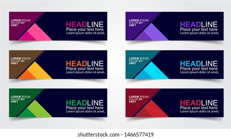 Set of Modern  Web Banner Design Background.  Creative Banner Header Templates - Vector