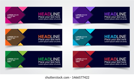 Set of Modern  Web Banner Design Background.  Creative Banner Header Templates - Vector