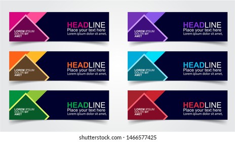 Set of Modern  Web Banner Design Background.  Creative Banner Header Templates - Vector