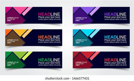 Set of Modern  Web Banner Design Background.  Creative Banner Header Templates - Vector