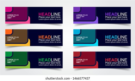 Set of Modern  Web Banner Design Background.  Creative Banner Header Templates - Vector