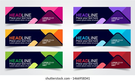 Set of Modern  Web Banner Design Background.  Creative Banner Header Templates - Vector