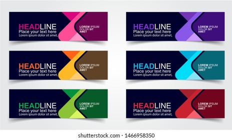 Set of Modern  Web Banner Design Background.  Creative Banner Header Templates - Vector