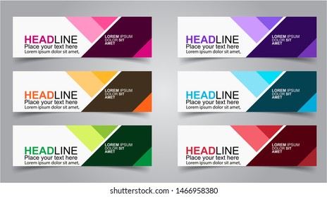Set of Modern  Web Banner Design Background.  Creative Banner Header Templates - Vector
