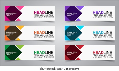 Set of Modern  Web Banner Design Background.  Creative Banner Header Templates - Vector