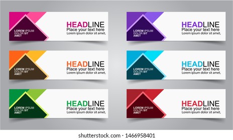 Set of Modern  Web Banner Design Background.  Creative Banner Header Templates - Vector