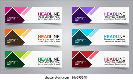 Set of Modern  Web Banner Design Background.  Creative Banner Header Templates - Vector
