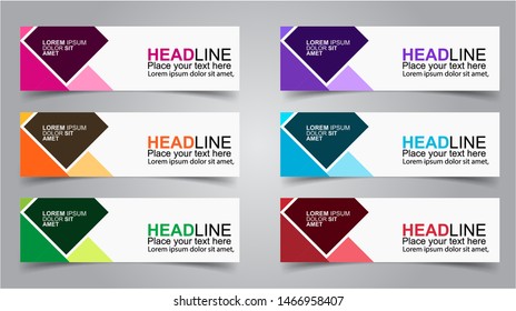 Set of Modern  Web Banner Design Background.  Creative Banner Header Templates - Vector