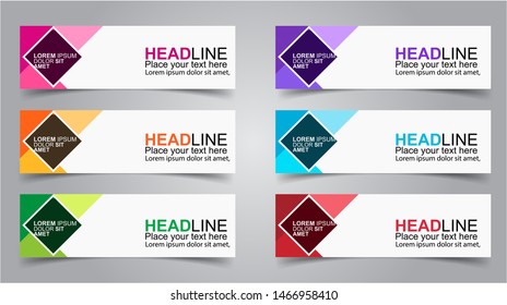 Set of Modern  Web Banner Design Background.  Creative Banner Header Templates - Vector