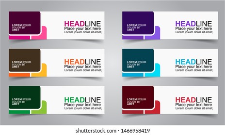 Set of Modern  Web Banner Design Background.  Creative Banner Header Templates - Vector