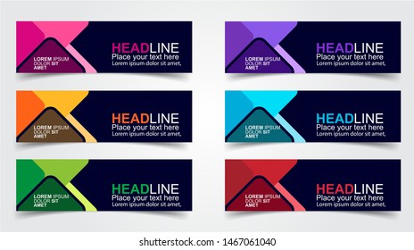 Set of Modern  Web Banner Design Background.  Creative Banner Header Templates - Vector