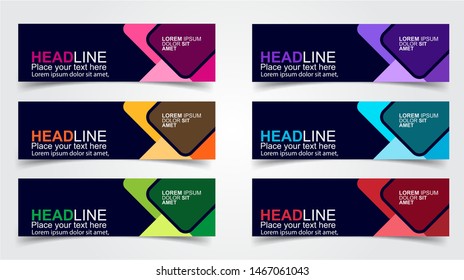 Set of Modern  Web Banner Design Background.  Creative Banner Header Templates - Vector