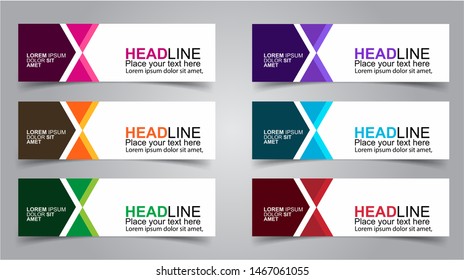 Set of Modern  Web Banner Design Background.  Creative Banner Header Templates - Vector
