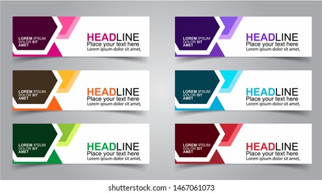 Set of Modern  Web Banner Design Background.  Creative Banner Header Templates - Vector
