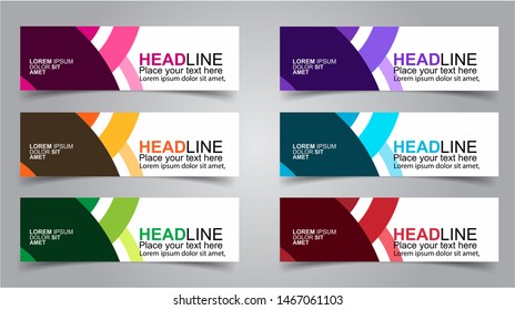 Set of Modern  Web Banner Design Background.  Creative Banner Header Templates - Vector