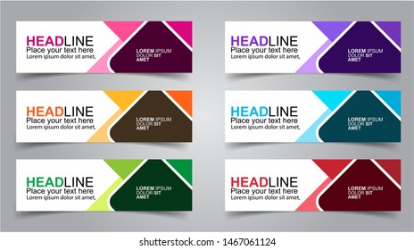 Set of Modern  Web Banner Design Background.  Creative Banner Header Templates - Vector