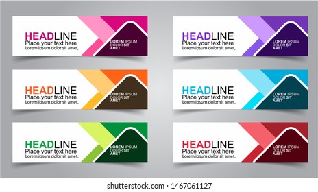 Set of Modern  Web Banner Design Background.  Creative Banner Header Templates - Vector