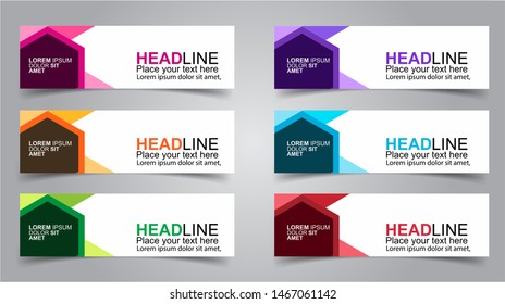 Set of Modern  Web Banner Design Background.  Creative Banner Header Templates - Vector