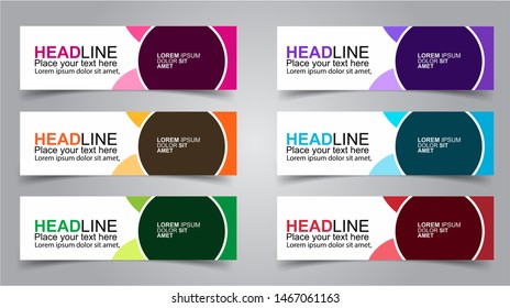 Set of Modern  Web Banner Design Background.  Creative Banner Header Templates - Vector