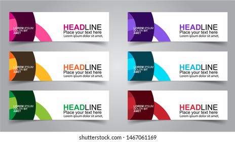Set of Modern  Web Banner Design Background.  Creative Banner Header Templates - Vector