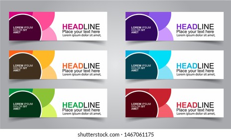 Set of Modern  Web Banner Design Background.  Creative Banner Header Templates - Vector