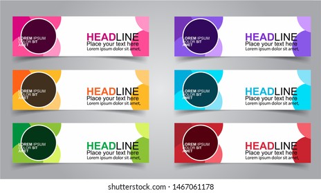 Set of Modern  Web Banner Design Background.  Creative Banner Header Templates - Vector