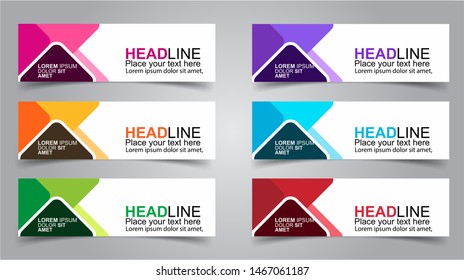 Set of Modern  Web Banner Design Background.  Creative Banner Header Templates - Vector