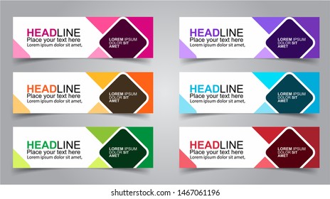Set of Modern  Web Banner Design Background.  Creative Banner Header Templates - Vector