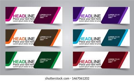 Set of Modern  Web Banner Design Background.  Creative Banner Header Templates - Vector