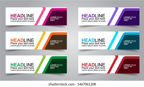 Set of Modern  Web Banner Design Background.  Creative Banner Header Templates - Vector
