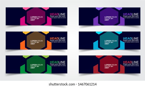 Set of Modern  Web Banner Design Background.  Creative Banner Header Templates - Vector