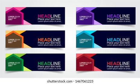 Set of Modern  Web Banner Design Background.  Creative Banner Header Templates - Vector