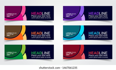 Set of Modern  Web Banner Design Background.  Creative Banner Header Templates - Vector