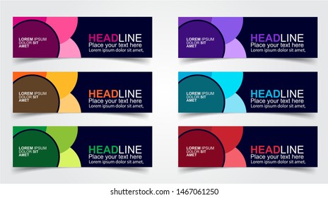 Set of Modern  Web Banner Design Background.  Creative Banner Header Templates - Vector