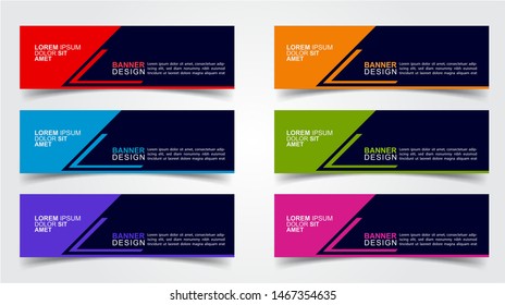 Set of Modern  Web Banner Design Background.  Creative Banner Header Templates - Vector