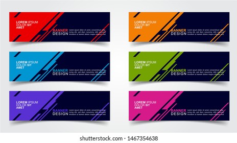 Set of Modern  Web Banner Design Background.  Creative Banner Header Templates - Vector