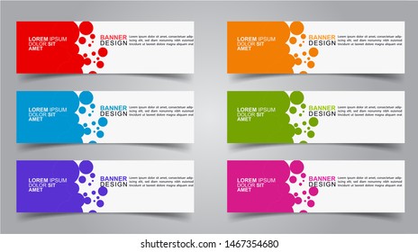 Set of Modern  Web Banner Design Background.  Creative Banner Header Templates - Vector