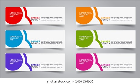 Set of Modern  Web Banner Design Background.  Creative Banner Header Templates - Vector