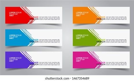 Set of Modern  Web Banner Design Background.  Creative Banner Header Templates - Vector