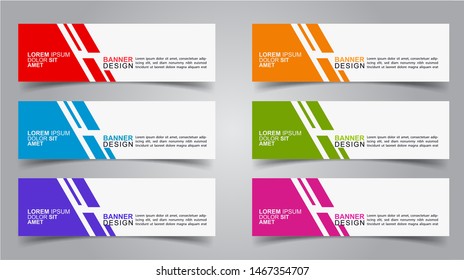 Set of Modern  Web Banner Design Background.  Creative Banner Header Templates - Vector