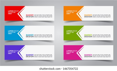 Set of Modern  Web Banner Design Background.  Creative Banner Header Templates - Vector