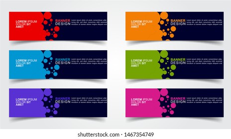 Set of Modern  Web Banner Design Background.  Creative Banner Header Templates - Vector