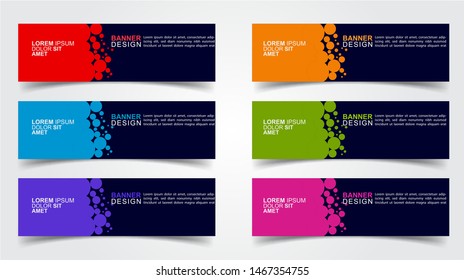 Set of Modern  Web Banner Design Background.  Creative Banner Header Templates - Vector
