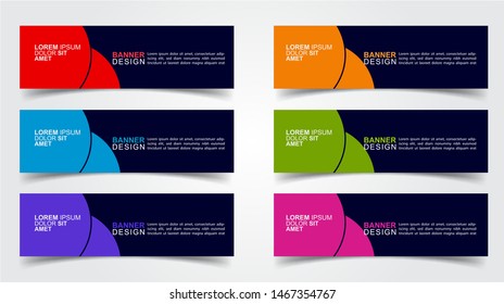 Set of Modern  Web Banner Design Background.  Creative Banner Header Templates - Vector