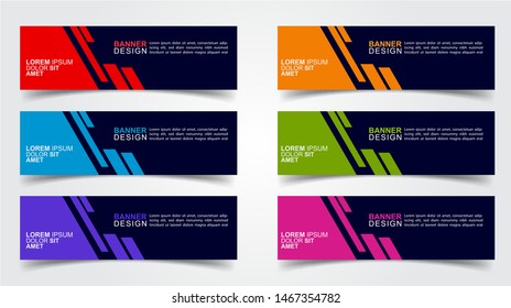 Set of Modern  Web Banner Design Background.  Creative Banner Header Templates - Vector