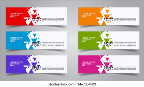 Set of Modern  Web Banner Design Background.  Creative Banner Header Templates - Vector