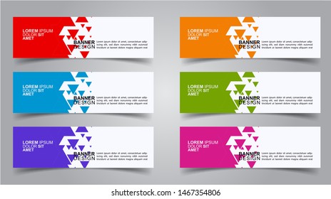 Set of Modern  Web Banner Design Background.  Creative Banner Header Templates - Vector