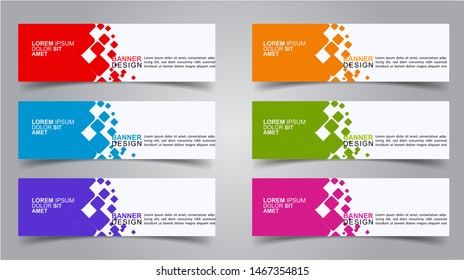 Set of Modern  Web Banner Design Background.  Creative Banner Header Templates - Vector