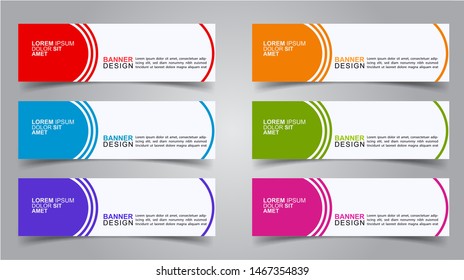 Set of Modern  Web Banner Design Background.  Creative Banner Header Templates - Vector