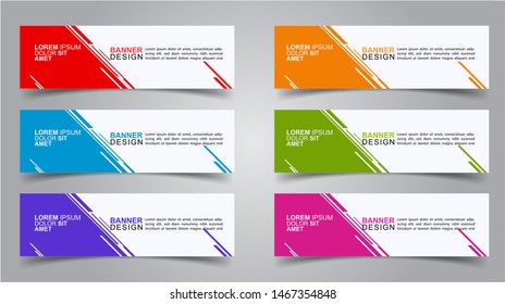 Set of Modern  Web Banner Design Background.  Creative Banner Header Templates - Vector